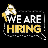 We are hiring logo with a megaphone vector