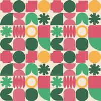 Geometric seamless pattern. Background of simple shapes in neo geometry style. vector