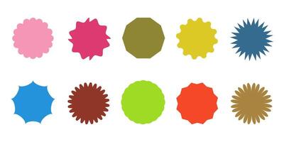 Set of colorful blank round stickers on isolated background. vector