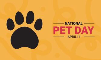 National Pet Day. Holiday banner with hand drawn paw print. vector
