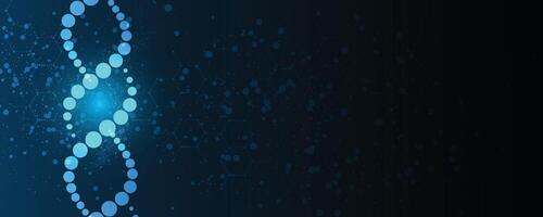 abstract dna molecule background with dots vector