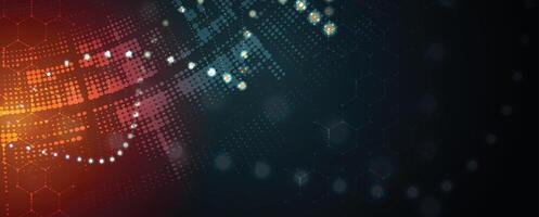 abstract DNA technology background with glowing lines vector