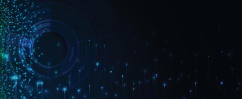 abstract blue background with glowing dots and lines vector