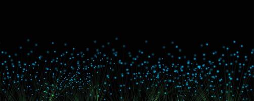 green dots with glowing lights on black background vector