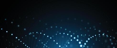 abstract DNA blue wave background with dots vector
