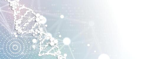 dna molecule abstract background with dots and lines vector