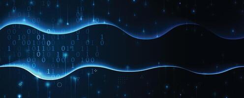 digital wave background with binary code vector