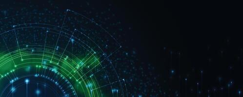abstract background with green lines and circles vector