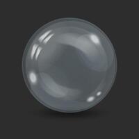 Drop of serum lotion cleansing foam for face care, transparent air soap bubble on black background vector