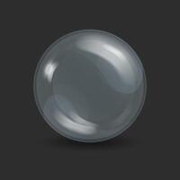 Drop of serum lotion cleansing foam for face care, element transparent air soap bubble on black background vector
