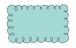 Abstract simple frame, border. Spiral, lines, curls. Banner, place for text. Doodle, hand drawing color isolated background. vector