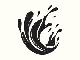 Minimalist Abstract Water Splash in Silhouette Form vector