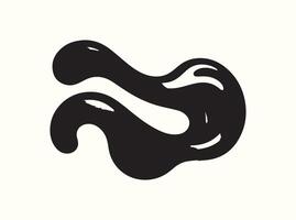 High-Contrast Fluid Silhouette with Organic Movement vector