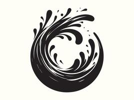 Flowing Abstract Water Splash in Black Shape vector