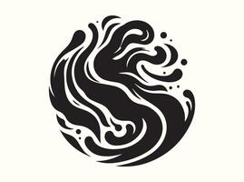 Aesthetic Flowing Forms in Black Silhouette vector