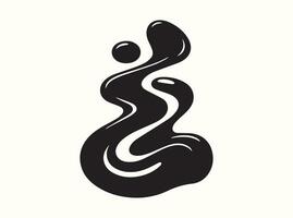 Abstract Fluid Shape Silhouette in Black vector