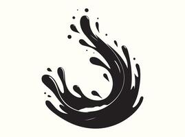 Liquid Water Splash Silhouette on White Background vector