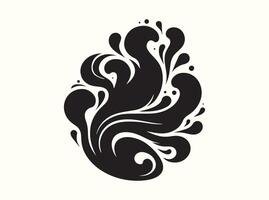 Elegant Flowing Abstract Shape Silhouette vector