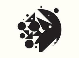 Angular Geometric Silhouette with Bold Lines vector
