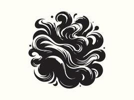Flowing Forms Abstract Silhouette in Black vector