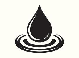 Single Water Drop Falling into a Ripple Effect vector