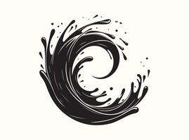 Abstract Fluid Splash Silhouette in Dynamic Form vector