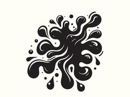Abstract Black Ink Spill with Irregular Edges vector