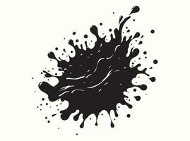 Bold Black Paint Stain Silhouette Isolated on White vector