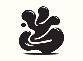 Organic Fluid Shape Silhouette on White Background vector