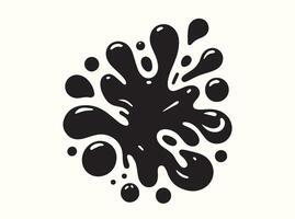 Expressive Black Ink Blotch on a White Surface vector
