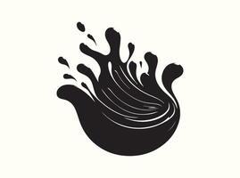 Expressive Water Splash Silhouette with Fluidity vector