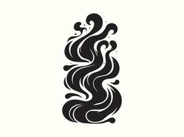 Dynamic Flowing Forms in Abstract Black Silhouette vector