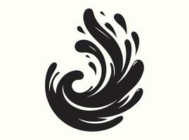 Isolated Water Splash Silhouette with Smooth Curves vector