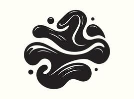 Modern Abstract Fluid Silhouette with Curved Lines vector
