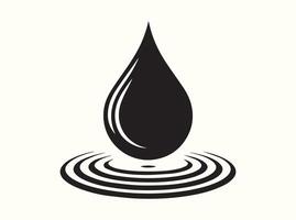Elegant Water Drop Impact with Expanding Ripples vector