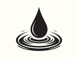 Close-Up of a Falling Water Drop with Ripple Effect vector