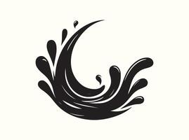 Organic Water Splash Shape in Monochrome Silhouette vector