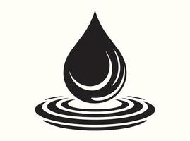 Abstract Water Drop Falling and Forming Circular Ripples vector