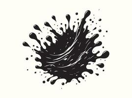 Solid Black Paint Splash Silhouette Isolated on White vector