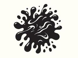 Abstract Ink Splatter with Unique Fluid Form vector