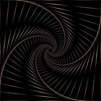 Bronze spiral twist abstract with light rays on black vector