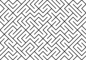 Thin line maze pattern in black on white base vector