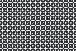 Seamless black blob tile pattern with curved shapes vector