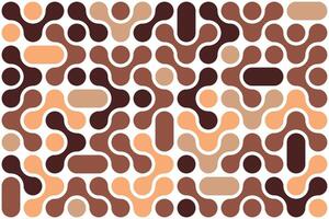 Warm toned geometric pattern with retro rounded shapes vector