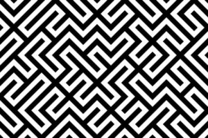 Black and white bold maze tile pattern design vector