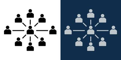 Business Network and Teamwork Concept. Abstract Connection of People in Organization. Corporate Communication, Leadership, and Digital Collaboration Symbol vector