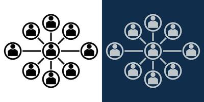 Growing Network. Social Network Connection Icon. Business Communication, Teamwork, Human Interaction, Digital Networking, Corporate Structure, Relationship Management. Online Collaboration Concept vector