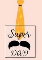Father's day greeting card design featuring tie and mustache theme vector