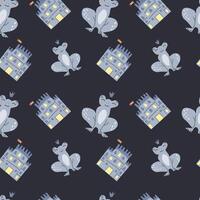 Fairy tale pattern with frogs and castles for childrens design vector
