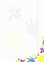 blank sheet with hand drawn colorful silhouettes of flowers22 vector